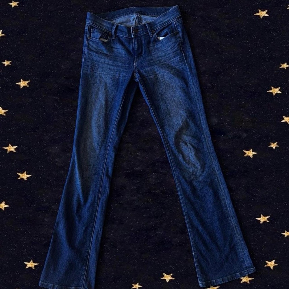 Loft Modern Skinny Bootcut Jeans Womens 2P Petite Dark Wash Denim Blue Legging